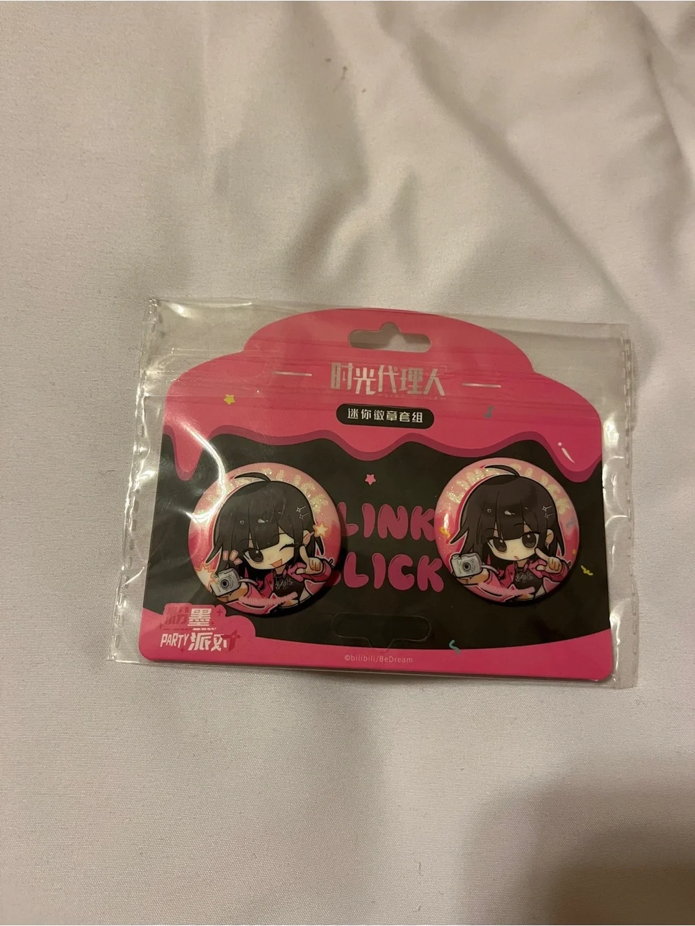 Link Click Qiao Ling Mini Badge Set Pink